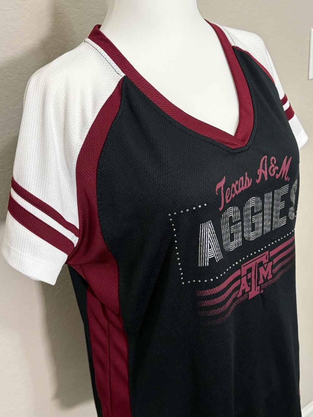 Texas A&M Aggies Gameday Black Maroon Rhinestone College Team Jersey Size XL - Picture 4 of 10